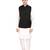 Indian Attire Blended Black Koti (Waistcoat) And White Kurta Churidar For Men