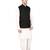Indian Attire Blended Black Koti (Waistcoat) And White Kurta Churidar For Men
