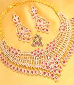 Ruby & American Diamond Choker Necklace