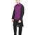 Indian Attire Blended Purple Koti (Waistcoat) And Black Kurta Churidar For Men