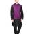 Indian Attire Blended Purple Koti (Waistcoat) And Black Kurta Churidar For Men