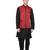 Indian Attire Blended Maroon Koti (Waistcoat) And Black Kurta Churidar For Men