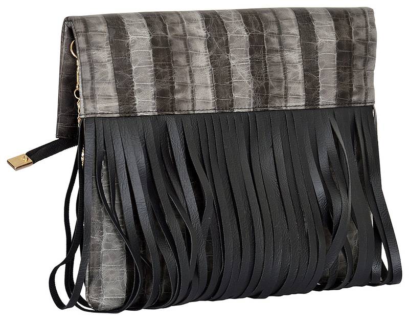 Black Fringed Design Golden Chain Sling bag Azzra 2062553