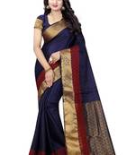 Nirja Creation Blue Color Fancy Partywear Banarasi Silk saree 