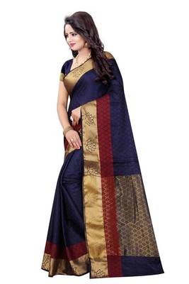 Nirja Creation Blue Color Fancy Partywear Banarasi Silk saree  2