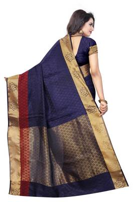 Nirja Creation Blue Color Fancy Partywear Banarasi Silk saree  3
