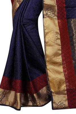 Nirja Creation Blue Color Fancy Partywear Banarasi Silk saree  4