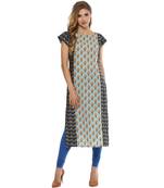 multicolor printed crepe stitched kurti