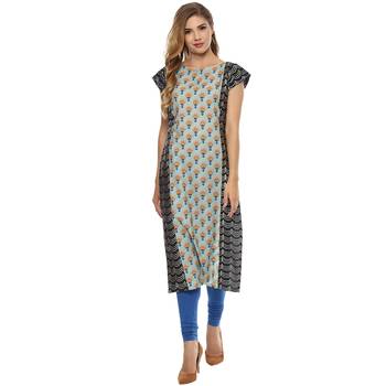 multicolor printed crepe stitched kurti 2