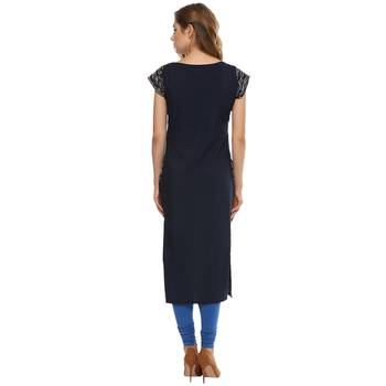 multicolor printed crepe stitched kurti 3