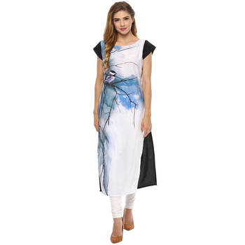 multicolor printed crepe stitched kurti 1