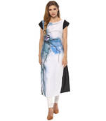 multicolor printed crepe stitched kurti