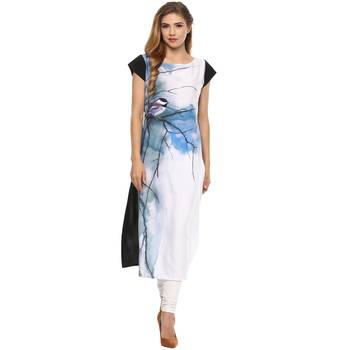 multicolor printed crepe stitched kurti 2