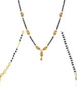 Gold Plated Pendant Mangalsutra with Beaded Chain for Women