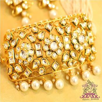 Royal Kundan & Pearl Choker Necklace Set 3