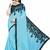 Blue embroidered georgette saree with blouse