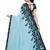 Blue embroidered georgette saree with blouse