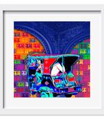 Colorful Taxi Framed Art Print