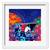 Colorful Taxi Framed Art Print