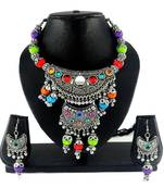 Diva Style Me Garba Navratri Dandiya Oxidised Silver Necklace Set