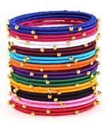 Stylish and Elegant Multi Colour Silk thread bangle  (24 PCS)