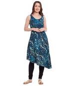 black printed rayon stitched kurti