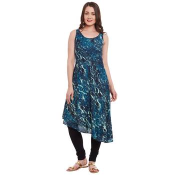 black printed rayon stitched kurti 2