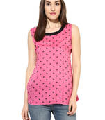 Pink printed Cotton stitched kurti