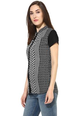 Black printed Rayon stitched kurti 3