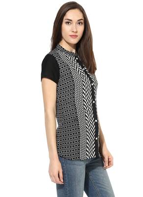 Black printed Rayon stitched kurti 4
