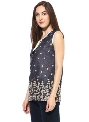 Grey printed Rayon stitched kurti 3