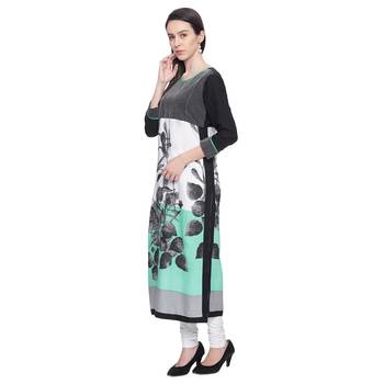 sea_green Printed rayon stitched kurti 3