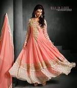 Peach colored amazing party wear designer attire