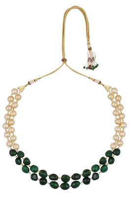 Semi Precious Onyx Tumble Stones And Shell Pearls Necklace 2