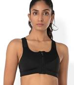 Black bras Zip Front Sport Bra