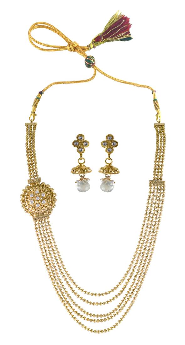 Traditional Layered Long Necklace Set for Women