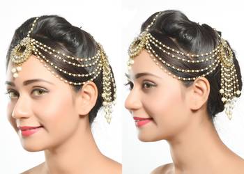 Traditional Design Matha Patti For Wedding Gold Finishing With Pearl And Stone 1