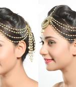 Traditional Design Matha Patti For Wedding Gold Finishing With Pearl And Stone