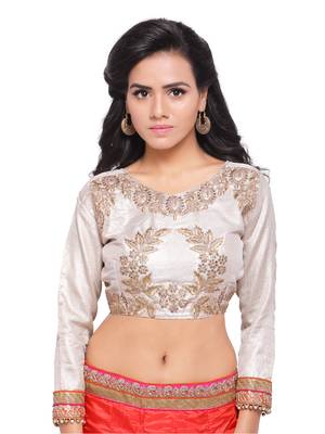 Orange Embroidered Silk Unstitched Lehenga With Dupatta 4