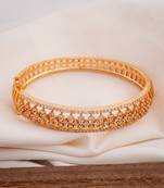 Golden and diamond bracelet openable free size one gram gold