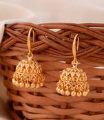 Golden jhumkis hook type Medium size one gram gold