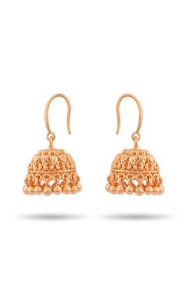Golden jhumkis hook type Medium size one gram gold 3