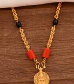 Black beads mangalsutra short  one gram gold