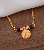 Golden mangalsutra LONG with Laxmi coin vati one gram gold