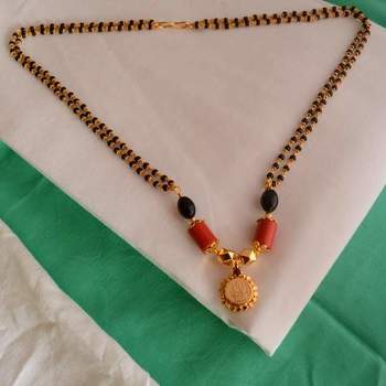Black coral mangalsutra-short - Radhas 