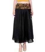 Ira soleil black with printed waist band of polyester lycra with poly dupiyon skirt
