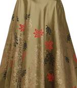 Ira soleil Gold made of poly tafetta block printed flared skirt