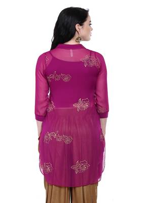 ira-soleil 2 pc set on purple singlet with chiffon kurti 3