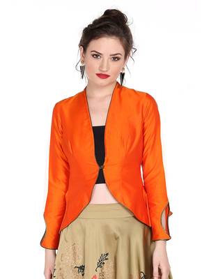 Ira soleil orange made of poly taffeta peplum top 1
