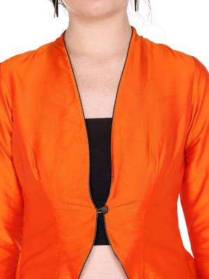 Ira soleil orange made of poly taffeta peplum top 4